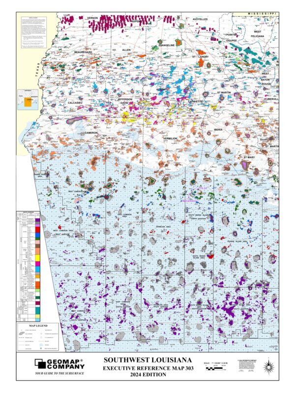 303 - Executive Reference Map - Southwest Louisiana