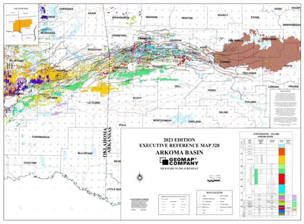 328 – Executive Reference Map – Arkoma Basin