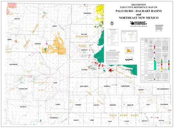 339 – Executive Reference Map – Palo Duro – Dalhart Basins and Northeast New Mexico